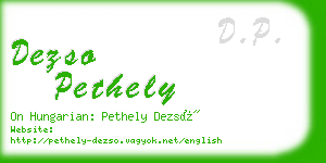 dezso pethely business card